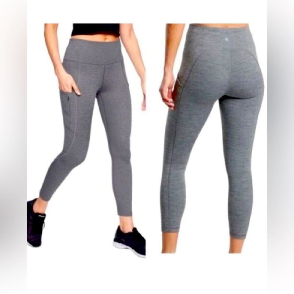 Athleta All In 7/8 Leggings Gray Small Petite EUC